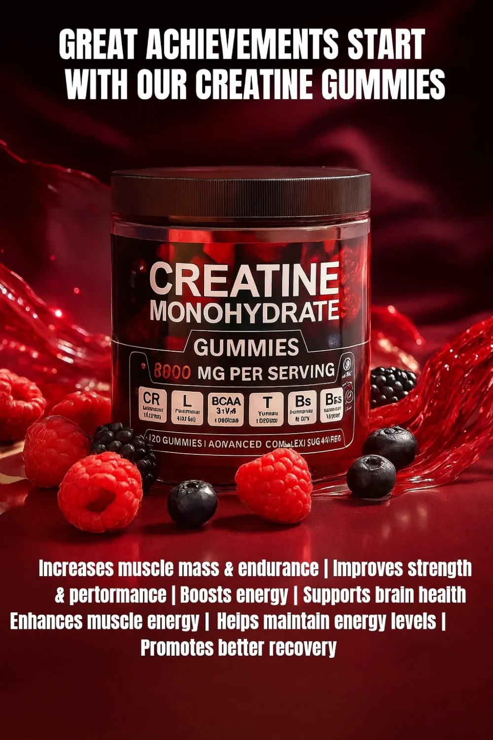 120 Creatine Monohydrate BCAA Gummies - Image 3